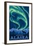 Northern Lights, Anchorage, Alaska-Lantern Press-Framed Art Print