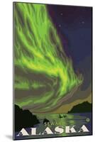 Northern Lights and Orcas, Seward, Alaska-Lantern Press-Mounted Art Print