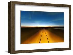 Northern Lights and Railroad, Churchill, Manitoba, Canada-null-Framed Photographic Print