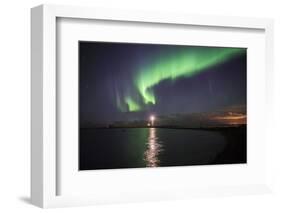 Northern Lights (Aurora Borealis) at Grotta Island Lighthouse, Polar Regions-Matthew Williams-Ellis-Framed Photographic Print