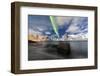 Northern Lights (Aurora Borealis) Illuminate Hamnoy Village and Snowy Peaks-Roberto Moiola-Framed Photographic Print