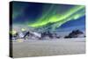 Northern Lights (Aurora Borealis) Illuminate the Sky and the Snowy Peaks-Roberto Moiola-Stretched Canvas