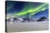 Northern Lights (Aurora Borealis) Illuminate the Sky and the Snowy Peaks-Roberto Moiola-Stretched Canvas