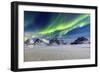 Northern Lights (Aurora Borealis) Illuminate the Sky and the Snowy Peaks-Roberto Moiola-Framed Photographic Print