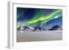 Northern Lights (Aurora Borealis) Illuminate the Sky and the Snowy Peaks-Roberto Moiola-Framed Photographic Print