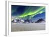 Northern Lights (Aurora Borealis) Illuminate the Sky and the Snowy Peaks-Roberto Moiola-Framed Photographic Print