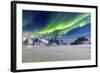 Northern Lights (Aurora Borealis) Illuminate the Sky and the Snowy Peaks-Roberto Moiola-Framed Photographic Print