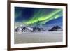 Northern Lights (Aurora Borealis) Illuminate the Sky and the Snowy Peaks-Roberto Moiola-Framed Photographic Print