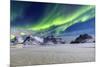 Northern Lights (Aurora Borealis) Illuminate the Sky and the Snowy Peaks-Roberto Moiola-Mounted Photographic Print
