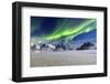 Northern Lights (Aurora Borealis) Illuminate the Sky and the Snowy Peaks-Roberto Moiola-Framed Photographic Print