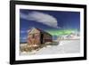 Northern Lights (Aurora Borealis) over an Abandoned Log Cabin Surrounded by Snow and Ice-Roberto Moiola-Framed Photographic Print