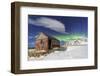 Northern Lights (Aurora Borealis) over an Abandoned Log Cabin Surrounded by Snow and Ice-Roberto Moiola-Framed Photographic Print