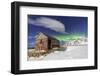 Northern Lights (Aurora Borealis) over an Abandoned Log Cabin Surrounded by Snow and Ice-Roberto Moiola-Framed Photographic Print