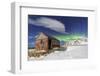 Northern Lights (Aurora Borealis) over an Abandoned Log Cabin Surrounded by Snow and Ice-Roberto Moiola-Framed Photographic Print