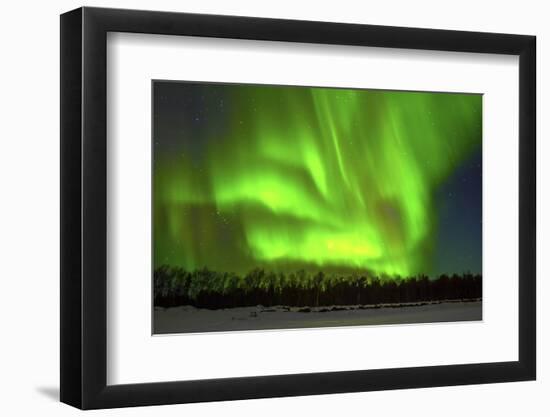 Northern Lights (Aurora Borealis) over Snowscape.-Jorg Hackemann-Framed Photographic Print
