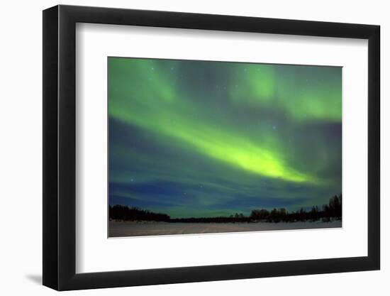 Northern Lights (Aurora Borealis) over Snowscape.-Jorg Hackemann-Framed Photographic Print