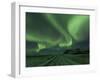 Northern Lights, Aurora Borealis, Winter Road With Snow, Iceland-Peter Adams-Framed Photographic Print