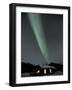 Northern Lights Curtain of Green Over a Miner's Cabin, Brooks Range, Alaska, USA-Hugh Rose-Framed Photographic Print