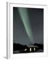 Northern Lights Curtain of Green Over a Miner's Cabin, Brooks Range, Alaska, USA-Hugh Rose-Framed Photographic Print