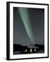 Northern Lights Curtain of Green Over a Miner's Cabin, Brooks Range, Alaska, USA-Hugh Rose-Framed Photographic Print