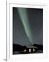 Northern Lights Curtain of Green Over a Miner's Cabin, Brooks Range, Alaska, USA-Hugh Rose-Framed Photographic Print