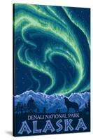 Northern Lights, Denali National Park, Alaska-Lantern Press-Stretched Canvas