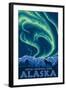 Northern Lights, Denali National Park, Alaska-Lantern Press-Framed Art Print