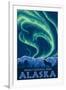 Northern Lights, Denali National Park, Alaska-Lantern Press-Framed Art Print