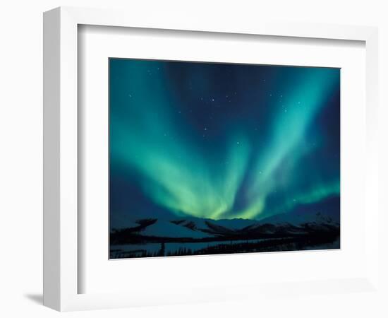 Northern Lights, Endicott Mountains in the Brooks Range, Alaska-Hugh Rose-Framed Photographic Print