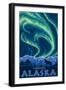 Northern Lights, Fairbanks, Alaska-Lantern Press-Framed Art Print