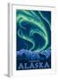 Northern Lights, Fairbanks, Alaska-Lantern Press-Framed Art Print
