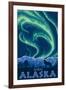 Northern Lights, Juneau, Alaska-Lantern Press-Framed Art Print