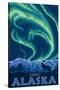 Northern Lights, Juneau, Alaska-Lantern Press-Stretched Canvas