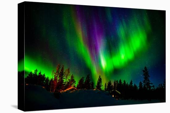 Northern Lights, Lapland, Sweden-null-Stretched Canvas