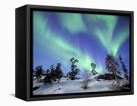 Northern Lights Northwest Territories, March 2008, Canada-Eric Baccega-Framed Stretched Canvas