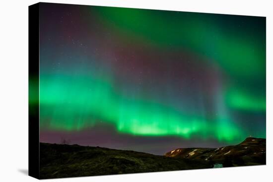 Northern Lights or Aurora Borealis over Mt. Ulfarsfell, Near Reykjavik, Iceland-Arctic-Images-Stretched Canvas