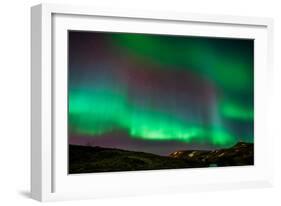 Northern Lights or Aurora Borealis over Mt. Ulfarsfell, Near Reykjavik, Iceland-Arctic-Images-Framed Photographic Print