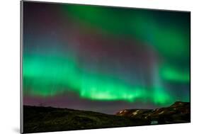 Northern Lights or Aurora Borealis over Mt. Ulfarsfell, Near Reykjavik, Iceland-Arctic-Images-Mounted Photographic Print