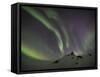 Northern Lights over a Mountain in Iceland-Niki Haselwanter-Framed Stretched Canvas