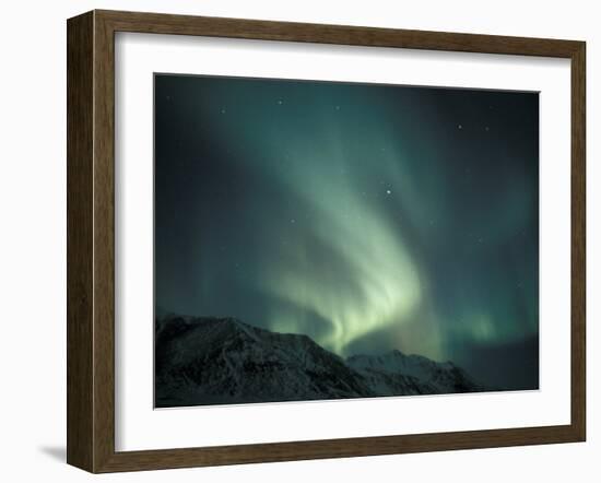 Northern Lights Over Endicott Mountains, Gates of the Arctic National Preserve, Alaska, USA-Hugh Rose-Framed Premium Photographic Print