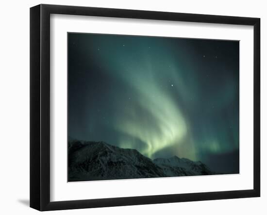 Northern Lights Over Endicott Mountains, Gates of the Arctic National Preserve, Alaska, USA-Hugh Rose-Framed Premium Photographic Print