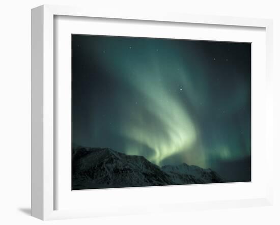 Northern Lights Over Endicott Mountains, Gates of the Arctic National Preserve, Alaska, USA-Hugh Rose-Framed Premium Photographic Print