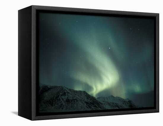 Northern Lights Over Endicott Mountains, Gates of the Arctic National Preserve, Alaska, USA-Hugh Rose-Framed Stretched Canvas