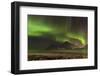 Northern lights over Flakstad and Skagsanden beach. The coast near Flakstad, island Flakstadoya. Th-Martin Zwick-Framed Photographic Print