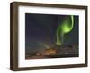 Northern Lights over Flakstadoya and village Ramberg. The Lofoten Islands in northern Norway during-Martin Zwick-Framed Photographic Print