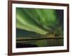 Northern Lights over Flakstadoya. The Lofoten Islands in northern Norway during winter.-Martin Zwick-Framed Photographic Print