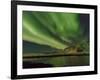 Northern Lights over Flakstadoya. The Lofoten Islands in northern Norway during winter.-Martin Zwick-Framed Photographic Print