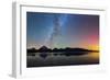 Northern Lights over Jackson Lake Pano-Darren White Photography-Framed Photographic Print