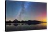 Northern Lights over Jackson Lake Pano-Darren White Photography-Stretched Canvas