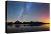 Northern Lights over Jackson Lake Pano-Darren White Photography-Stretched Canvas